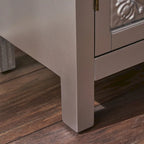 Meuble bas à façade carrelée avec finition vieillie et revêtement aspect bois – Marron / Bleu marine, Bois de sapin, Fait à la main