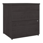 Classeur latéral à 2 tiroirs avec serrure – Érable charbon / Gris moyen / Érable argenté / Blanc pur, 28" L