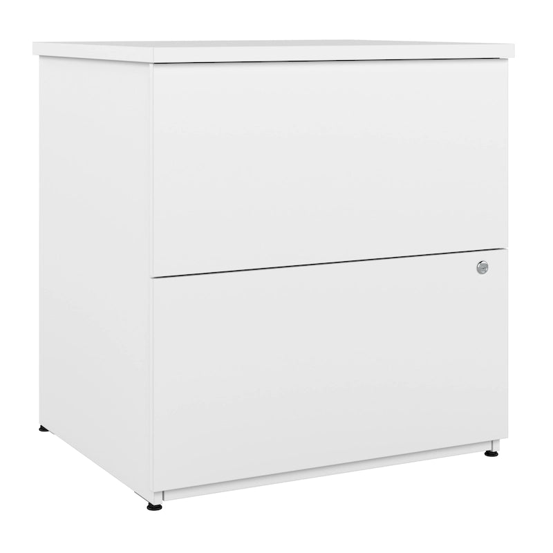 Classeur latéral à 2 tiroirs avec serrure – Érable charbon / Gris moyen / Érable argenté / Blanc pur, 28" L