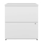 Classeur latéral à 2 tiroirs avec serrure – Érable charbon / Gris moyen / Érable argenté / Blanc pur, 28" L