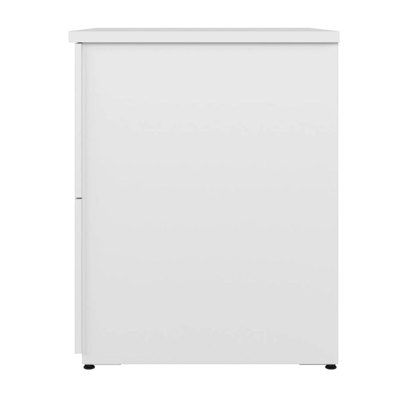 Classeur latéral à 2 tiroirs avec serrure – Érable charbon / Gris moyen / Érable argenté / Blanc pur, 28" L