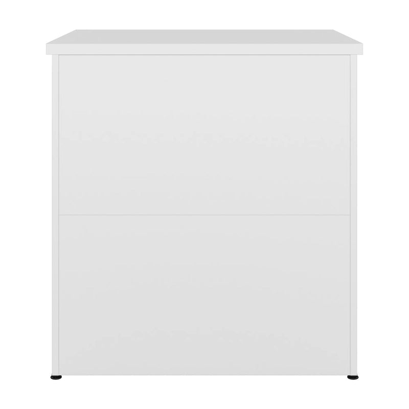 Classeur latéral à 2 tiroirs avec serrure – Érable charbon / Gris moyen / Érable argenté / Blanc pur, 28" L