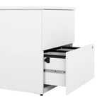 Classeur latéral à 2 tiroirs avec serrure – Érable charbon / Gris moyen / Érable argenté / Blanc pur, 28" L