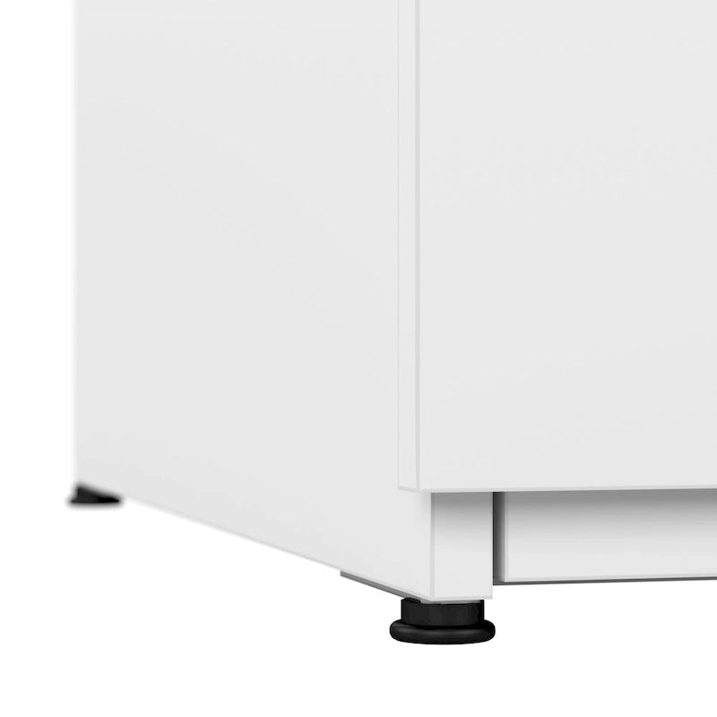 Classeur latéral à 2 tiroirs avec serrure – Érable charbon / Gris moyen / Érable argenté / Blanc pur, 28" L