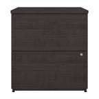 Classeur latéral à 2 tiroirs avec serrure – Érable charbon / Gris moyen / Érable argenté / Blanc pur, 28" L