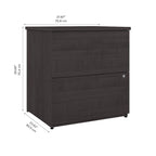 Classeur latéral à 2 tiroirs avec serrure – Érable charbon / Gris moyen / Érable argenté / Blanc pur, 28" L