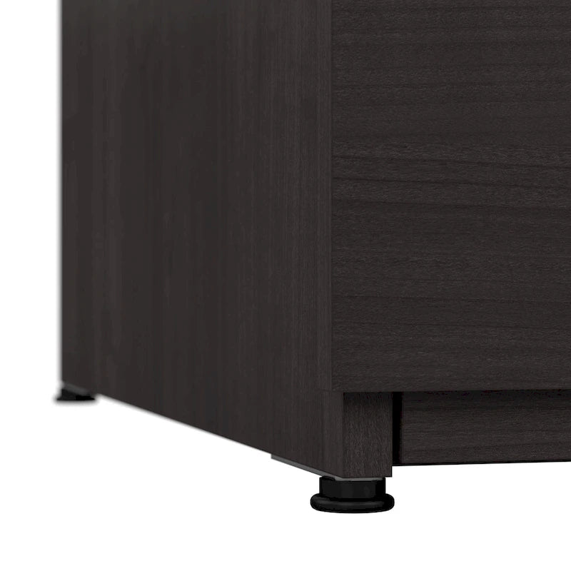 Classeur latéral à 2 tiroirs avec serrure – Érable charbon / Gris moyen / Érable argenté / Blanc pur, 28" L