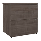 Classeur latéral à 2 tiroirs avec serrure – Érable charbon / Gris moyen / Érable argenté / Blanc pur, 28" L