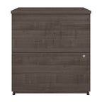 Classeur latéral à 2 tiroirs avec serrure – Érable charbon / Gris moyen / Érable argenté / Blanc pur, 28" L