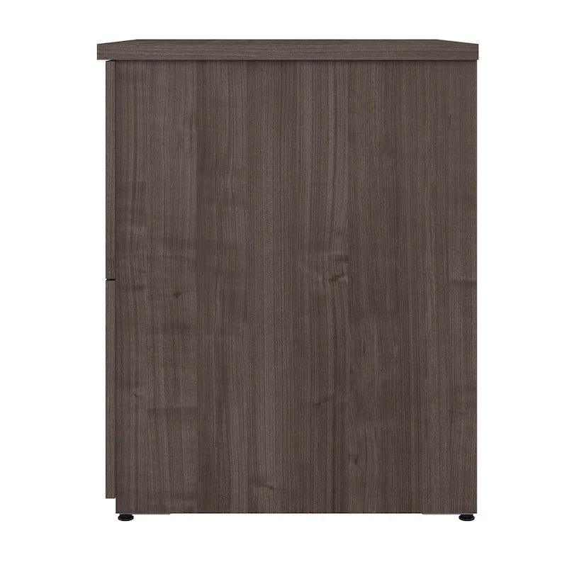Classeur latéral à 2 tiroirs avec serrure – Érable charbon / Gris moyen / Érable argenté / Blanc pur, 28" L
