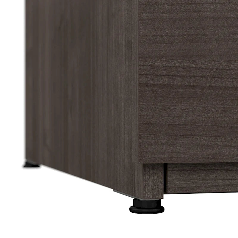 Classeur latéral à 2 tiroirs avec serrure – Érable charbon / Gris moyen / Érable argenté / Blanc pur, 28" L
