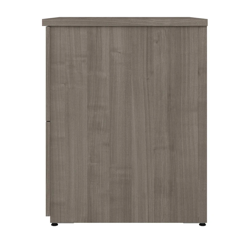 Classeur latéral à 2 tiroirs avec serrure – Érable charbon / Gris moyen / Érable argenté / Blanc pur, 28" L