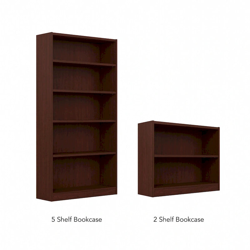 Bibliothèque haute à 5 étagères – Plusieurs finitions, hauteur de 183 cm, étagères réglables