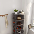 Meuble à chaussures rotatif à 360° – Gris, 6 niveaux, peut contenir 24 paires