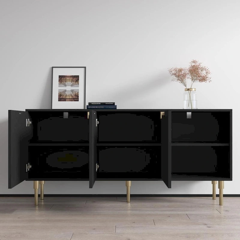 Buffet moderne mat – Magnolia / Noir, Style contemporain