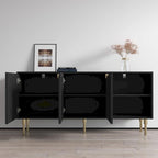 Buffet moderne mat – Magnolia / Noir, Style contemporain