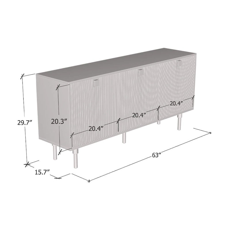 Buffet moderne mat – Magnolia / Noir, Style contemporain