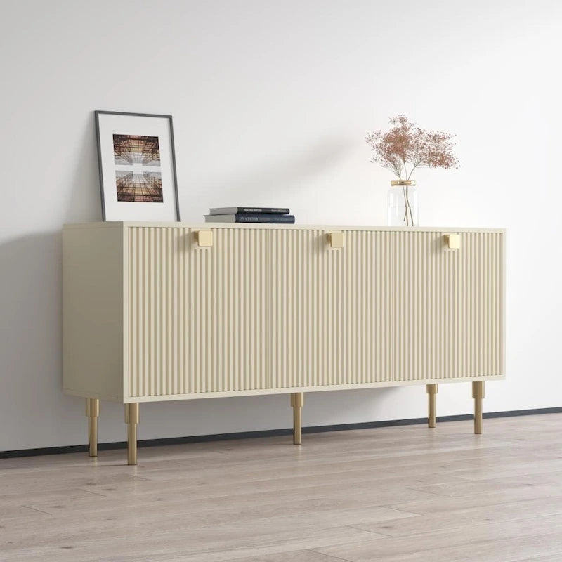 Buffet moderne mat – Magnolia / Noir, Style contemporain