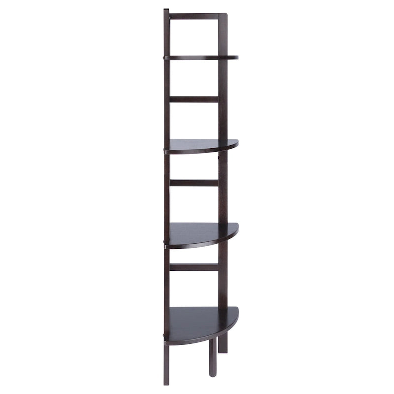 Étagère de Boulanger d'Angle à 4 Niveaux – Marron/Café, Bois Massif, S'adapte aux Angles à 90°