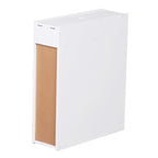 Meuble de rangement étroit coulissant pour salle de bain avec tiroirs – Blanc, MDF, Poignées chromées, Autonome
