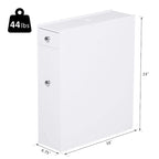 Meuble de rangement étroit coulissant pour salle de bain avec tiroirs – Blanc, MDF, Poignées chromées, Autonome