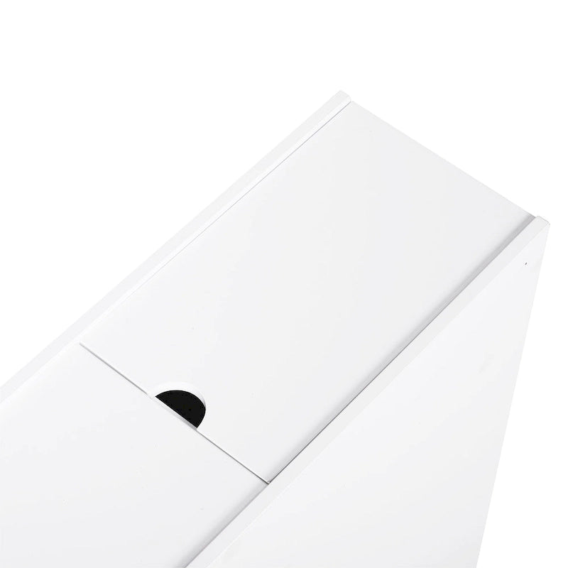 Meuble de rangement étroit coulissant pour salle de bain avec tiroirs – Blanc, MDF, Poignées chromées, Autonome