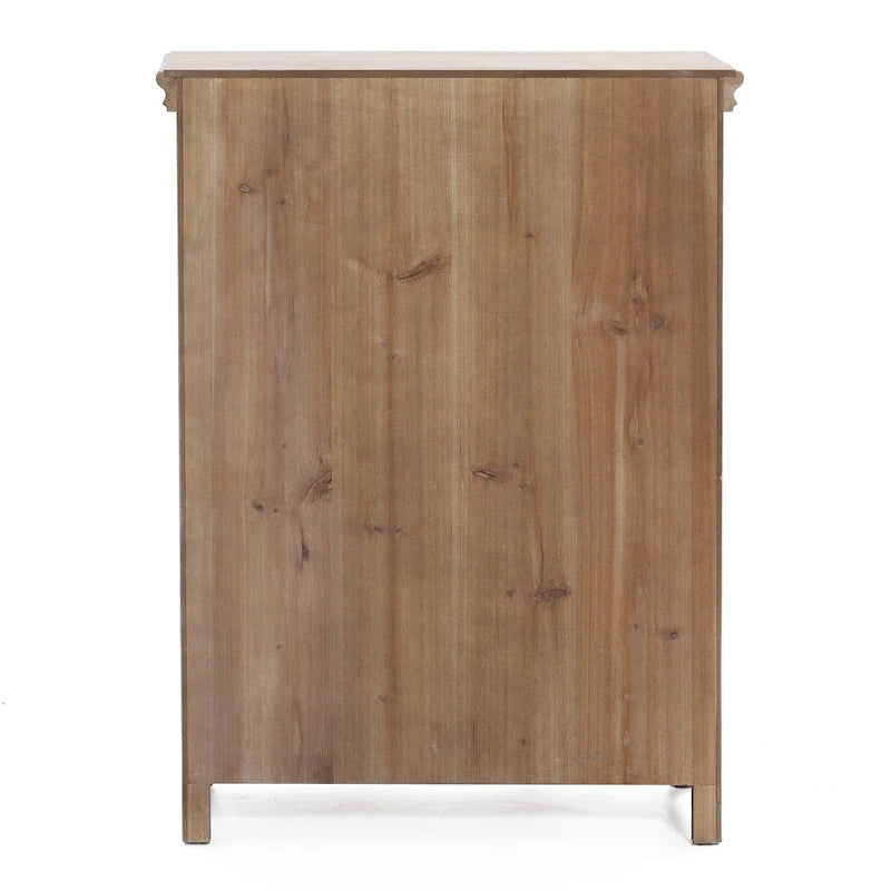 Armoire de rangement 2 portes en bois avec panneaux métalliques – Marron vieilli, style ferme