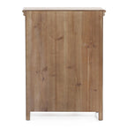 Armoire de rangement 2 portes en bois avec panneaux métalliques – Marron vieilli, style ferme