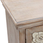 Armoire de rangement 2 portes en bois avec panneaux métalliques – Marron vieilli, style ferme