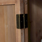 Armoire de rangement 2 portes en bois avec panneaux métalliques – Marron vieilli, style ferme