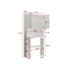Meuble de rangement pour toilettes avec porte – Blanc, MDF, Porte moulée