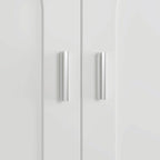 Meuble de rangement pour toilettes avec porte – Blanc, MDF, Porte moulée