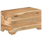 Coffre de rangement en bois d'acacia massif – Marron, finition naturelle, multifonctionnel