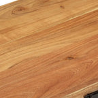 Coffre de rangement en bois d'acacia massif – Marron, finition naturelle, multifonctionnel