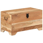 Coffre de rangement en bois d'acacia massif – Marron, finition naturelle, multifonctionnel