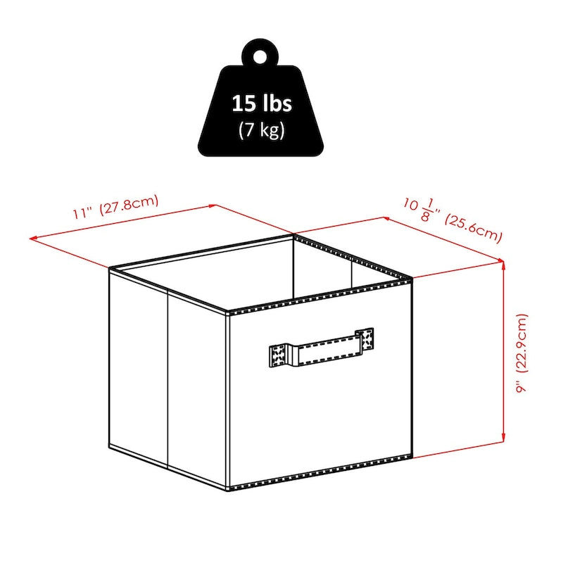Banc de rangement avec 3 paniers pliables et étagère ouverte – Noyer et noir, bois massif, 1 place