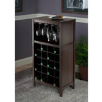 Cave à vin 20 bouteilles avec porte-verres – Expresso, bois massif et composite, modulaire