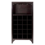 Cave à vin 20 bouteilles avec porte-verres – Expresso, bois massif et composite, modulaire