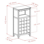 Cave à vin 20 bouteilles avec porte-verres – Expresso, bois massif et composite, modulaire