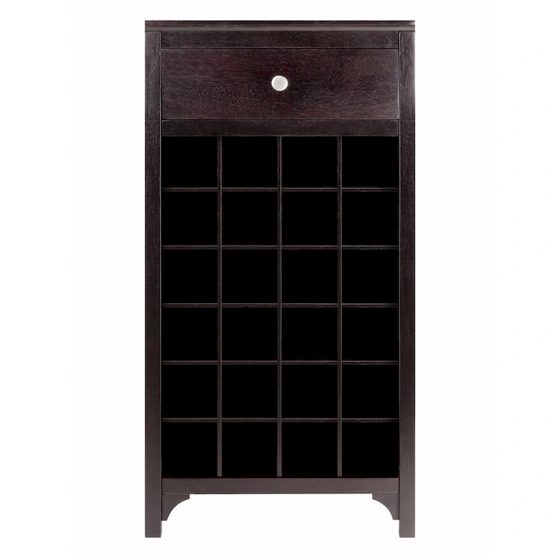 Cave à vin 20 bouteilles avec porte-verres – Expresso, bois massif et composite, modulaire