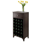 Cave à vin 20 bouteilles avec porte-verres – Expresso, bois massif et composite, modulaire