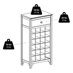 Cave à vin 20 bouteilles avec porte-verres – Expresso, bois massif et composite, modulaire