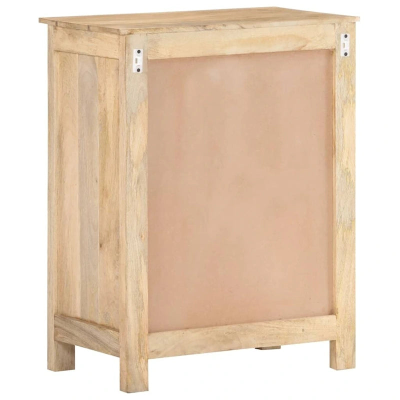 Bahut 2 portes en bois de manguier massif – Marron, finition naturelle, portes en acier thermolaqué