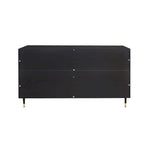 Meuble d'appoint à portes en verre cannelé – Noir, MDF, Style minimaliste