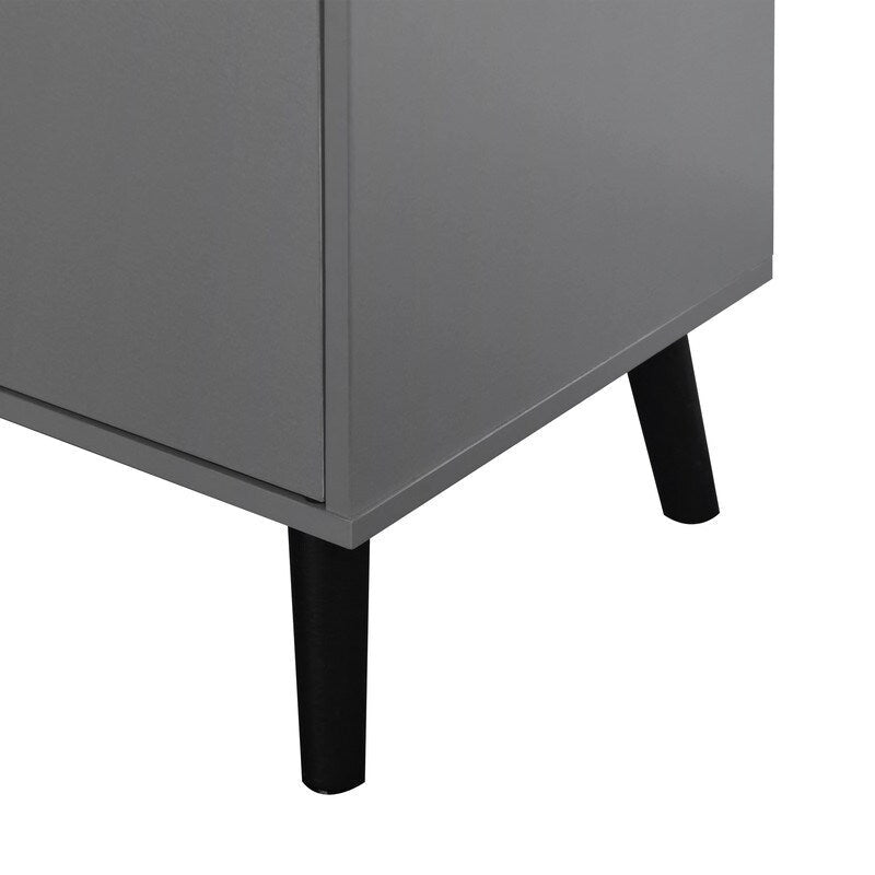 Armoire de rangement avec 3 tiroirs et étagère réglable – Naturel, pieds en bois