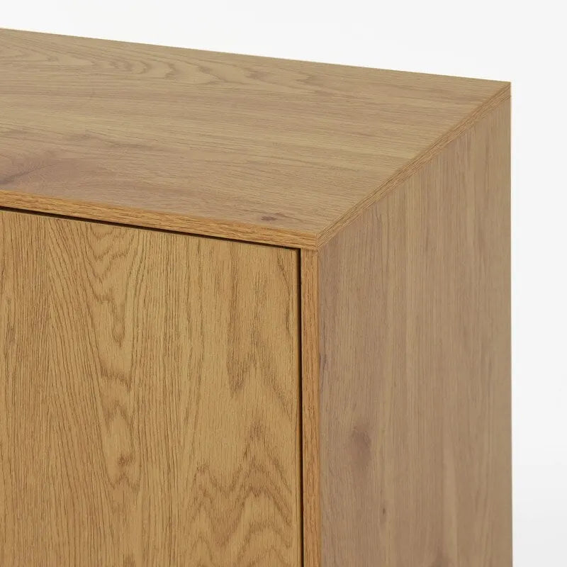 Armoire de rangement avec 3 tiroirs et étagère réglable – Naturel, pieds en bois