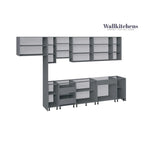 Ensemble de Meubles de Cuisine Modulaires avec Portes à Fermeture Douce et Tiroirs Coulissants – Noir / Blanc / Argent / Beige, Panneaux de Particules