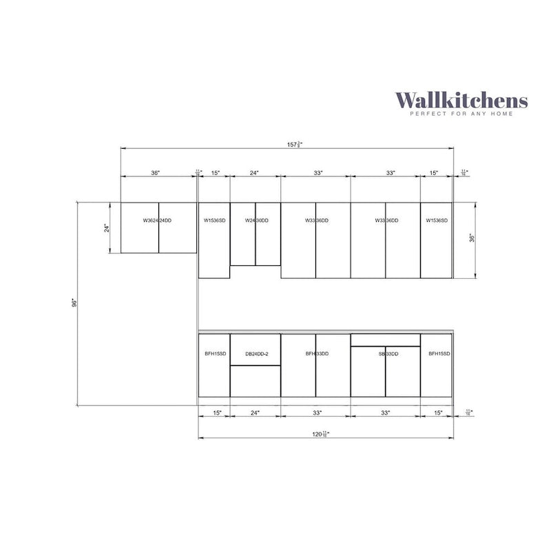 Ensemble de Meubles de Cuisine Modulaires avec Portes à Fermeture Douce et Tiroirs Coulissants – Noir / Blanc / Argent / Beige, Panneaux de Particules