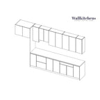 Ensemble de Meubles de Cuisine Modulaires avec Portes à Fermeture Douce et Tiroirs Coulissants – Noir / Blanc / Argent / Beige, Panneaux de Particules