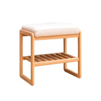 Banc à chaussures en bois avec étagère de rangement – Bois naturel, 1 place assise